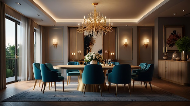 Stunning 3D Renderings of Elegant and Realistic dining room Interiors