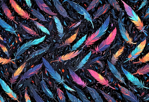 Photo stunning abstract bird feathers arranged in a digital mosaic pattern with a pixelated effect