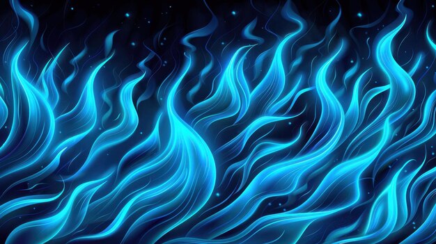 Stunning abstract blue energy lines on a black backdrop