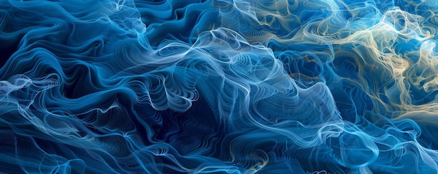 Stunning abstract visualization of ocean currents in rich blue tones ideal for background use or conceptual art