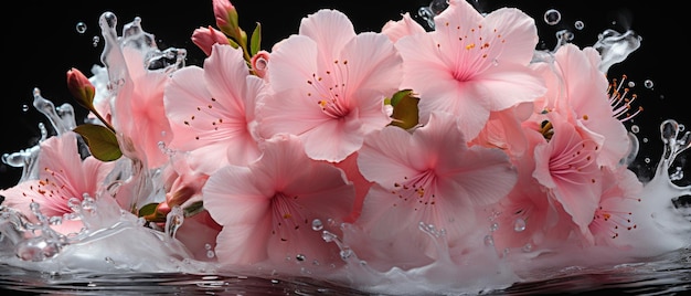 Stunning arrangement of pink azalea flowers