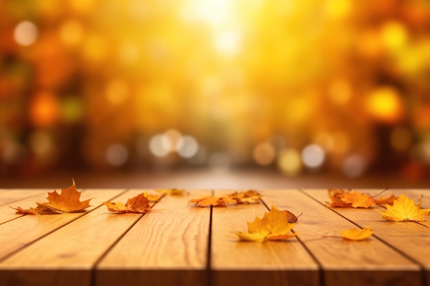 A stunning autumn landscape image adorned with yellow leaves and bathed in sunlight