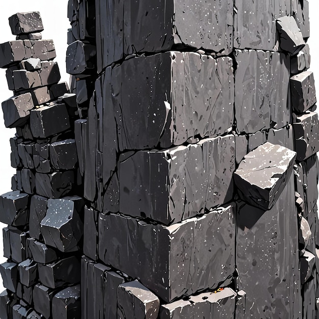 Stunning Basalt column on a clean white background