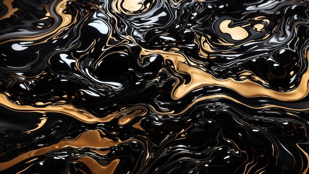 A stunning black color liquid abstract background design wallpaper generated by AI