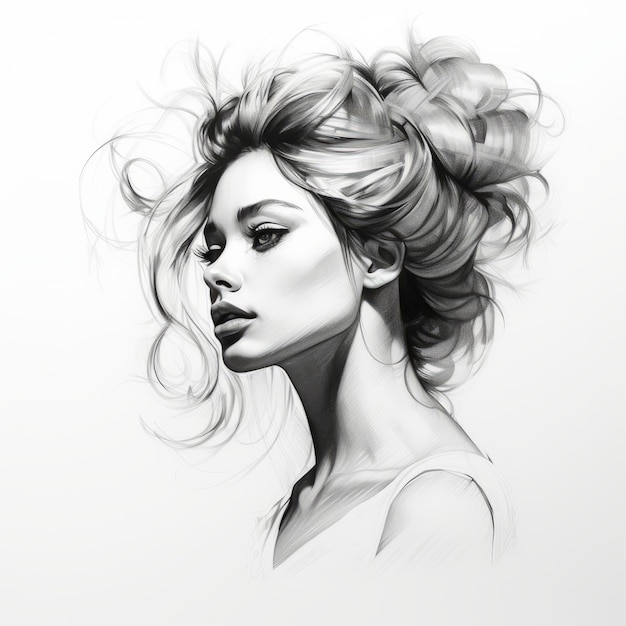 Stunning Black And White Portrait Drawing Of A Woman