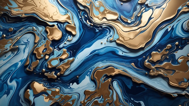 A stunning blue color liquid abstract background design wallpaper generated by AI