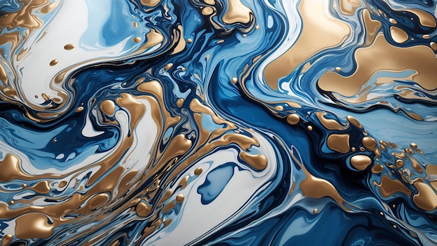 A stunning blue color liquid abstract background design wallpaper generated by AI