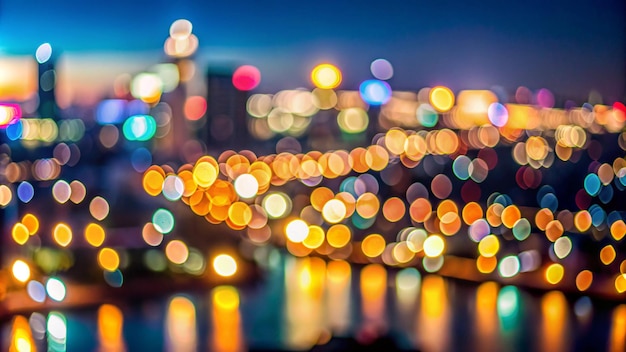 Photo stunning blurry bokeh background of city lights at night for creative projects and design