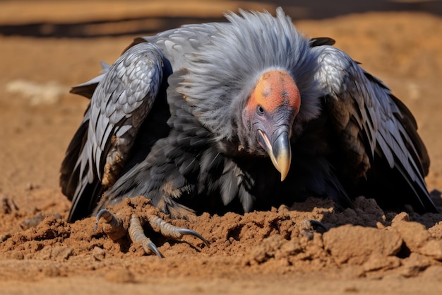 Stunning california condor emblem of species conservation and habitat preservation efforts