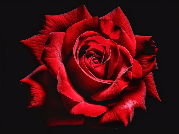 A stunning and captivating photograph of a red rose in closeup