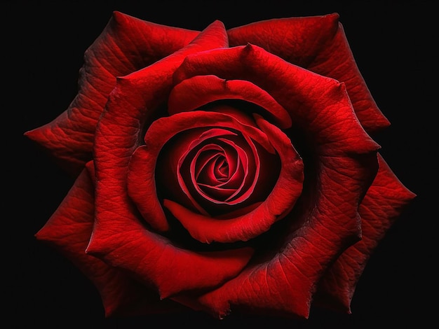 A stunning and captivating photograph of a red rose in closeup