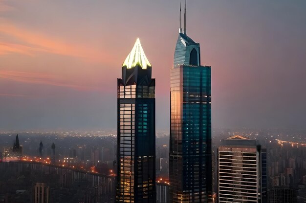 Stunning cityscape at night urban themed