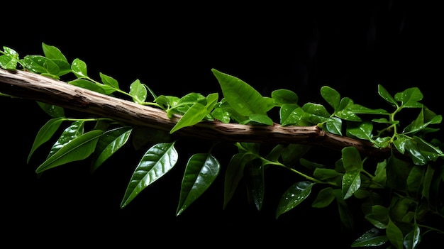 Stunning Close up of Botanical Vine Against White Background