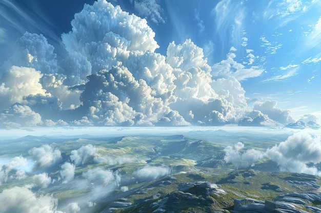 Stunning cloudscape over mountain ranges