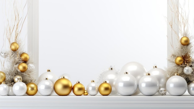 a stunning collection of Christmas decorations in glittering gold and silver hues Set against