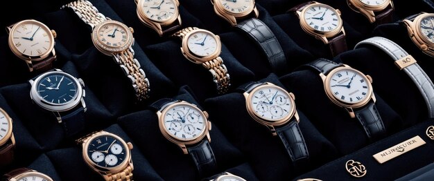 Photo a stunning collection of elegant luxury watches capturing sophistication and style