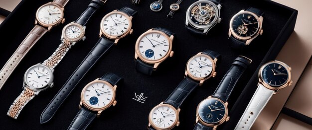 Photo a stunning collection of elegant luxury watches capturing sophistication and style