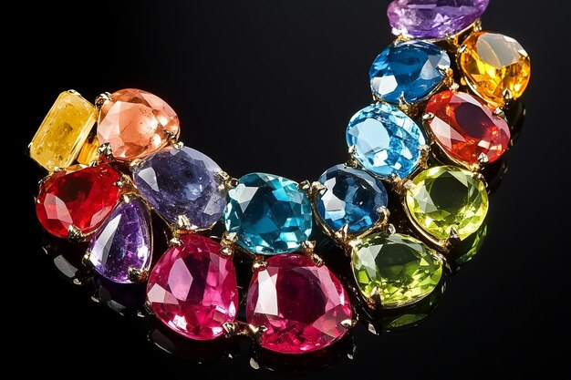 Photo stunning colorful gemstone bracelet with sparkling beauty