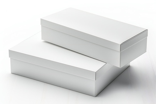 Stunning Depicting Top view of a white rectangular cardboard box on a table with a white background