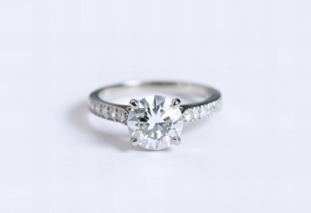 Stunning Diamond ring on white background