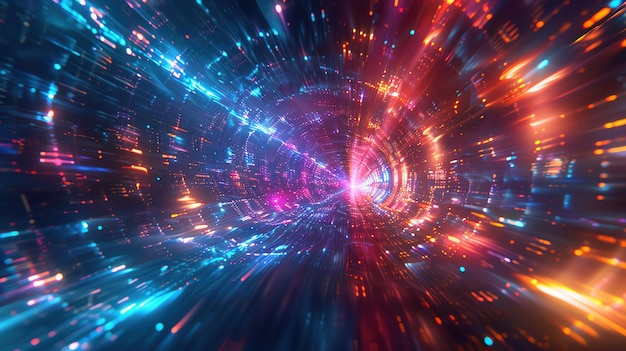 A stunning digital abstract tunnel background showcasing dynamic convergence