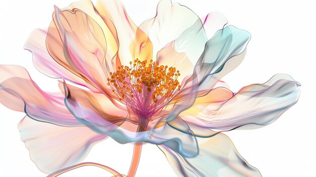 A stunning digital illustration of a colorful floral bloom showcasing artistic beauty and delicate