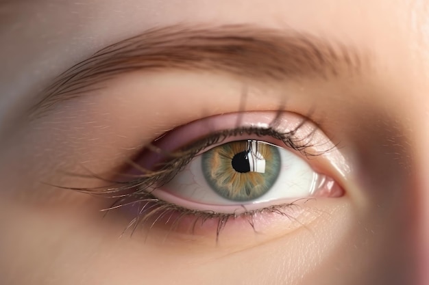 Stunning female eye in macro with natural makeup chic and detailed Generative AI