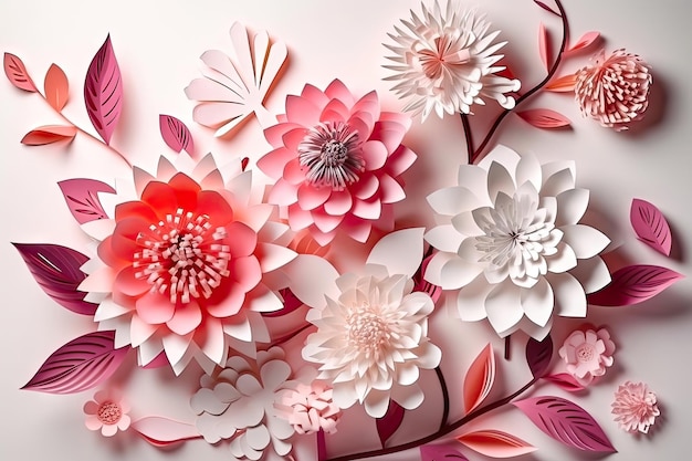 Stunning handcrafted paper flowers Generative AI