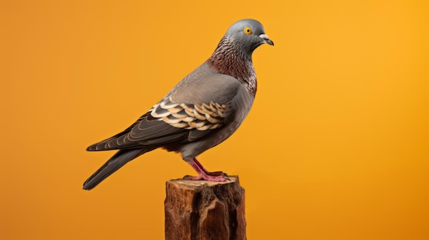 Stunning HD Photograph of Pigeon Perched on Brown Stem