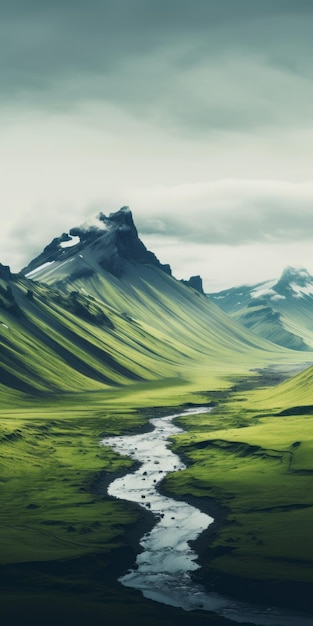 Stunning Hd Wallpaper Green Valleys And Mountain Scenery In Iceland