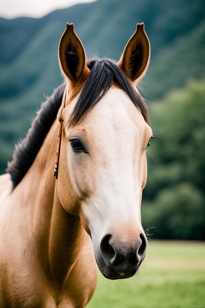 Stunning Horse Portrait Amidst Breathtaking Natural Scenery