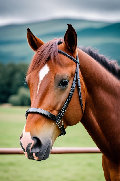 Stunning Horse Portrait Amidst Breathtaking Natural Scenery