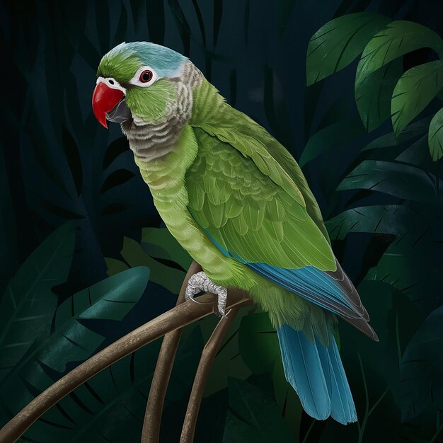 Photo a stunning illustration of a bluenaped parrot