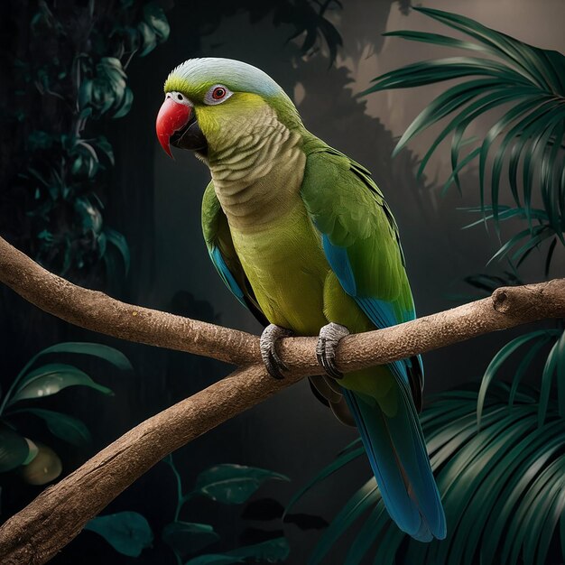 Photo a stunning illustration of a bluenaped parrot