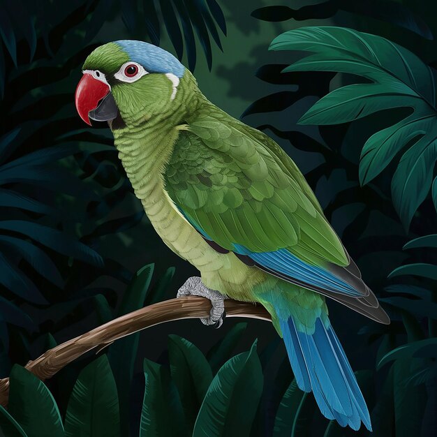 Photo a stunning illustration of a bluenaped parrot