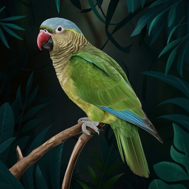 Photo a stunning illustration of a bluenaped parrot