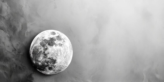 Stunning Image of the Full Moon in Detailed Closeup with Cratered Surface on Misty Background