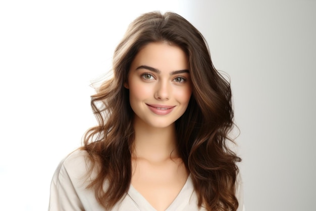 A stunning image of a young woman with long brown hair This versatile picture can be used for various purposes