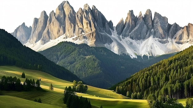 Photo stunning italian dolomites landscape santa mad