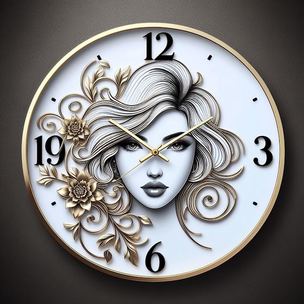 A stunning ladys face with an elegant dial