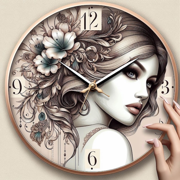 A stunning ladys face with an elegant dial