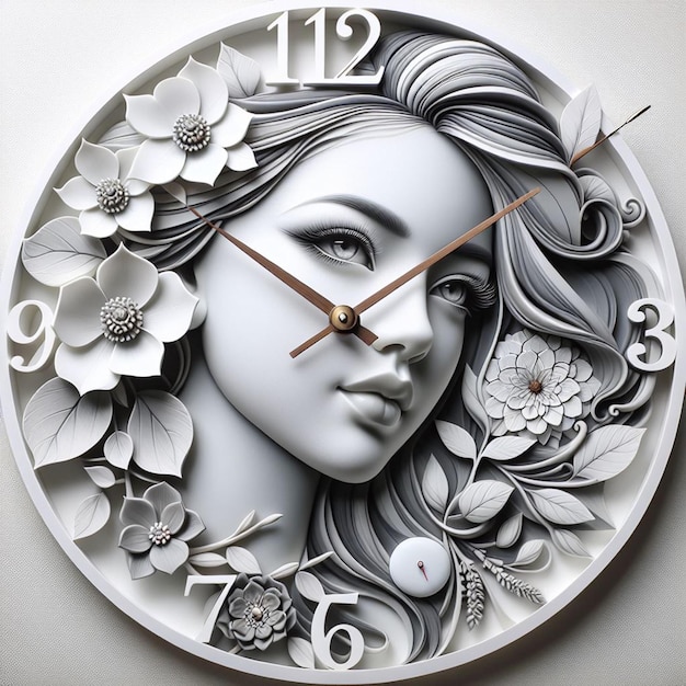 A stunning ladys face with an elegant dial