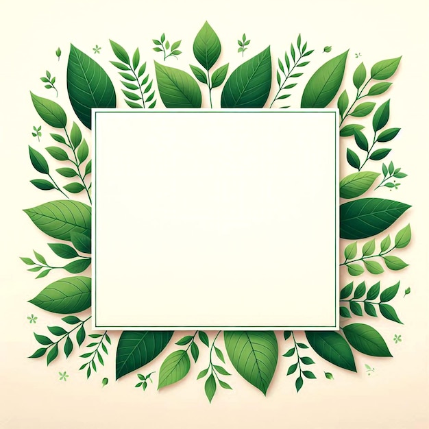 Photo stunning leafy leap border layout with intricate nature inspired elements for presentations