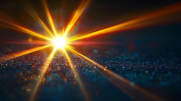 Photo stunning lens flares brighten dark scenes with dynamic light beams