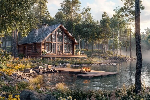 Stunning Luxury Lakeside Cabin with Scenic Views