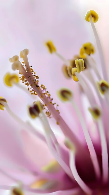 Photo stunning macro photograph of blooming flower stamen and pistil highlighting their unique structures