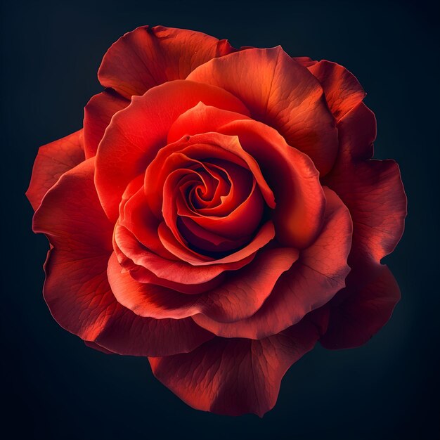 Stunning macro shot of a blooming red rose