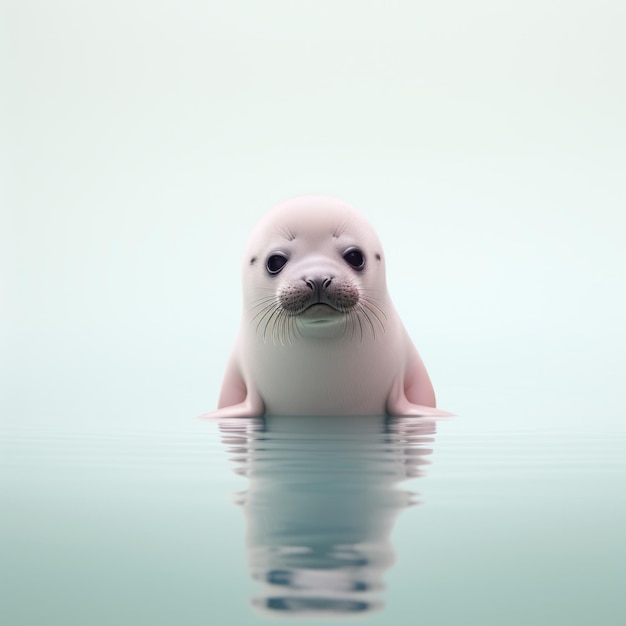 Stunning Minimalist Photography Of A Cute Seal In Japanese Minimalism Style