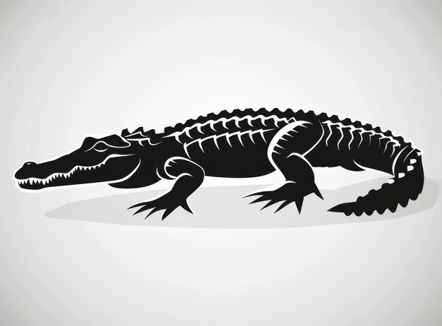 Photo stunning modern illustration of crocodile with white background wild animal reptile easily editable layered artwork