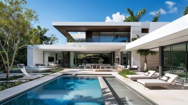 Stunning modern luxury home with a beautiful pool and elegant outdoor living spaces Contemporary arc